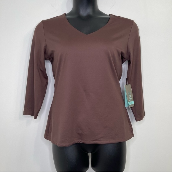 Judy P Apparel Tops - Judy P Apparel Deborah V-Neck 3/4 Sleeve Top Size L